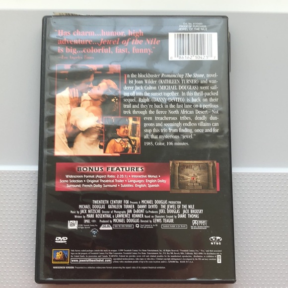 Michael Douglas DVDs Romancing The Stone The Jewel of the Nile - Picture 3 of 5